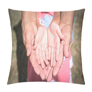 Personality  Old And Young Hands Pillow Covers