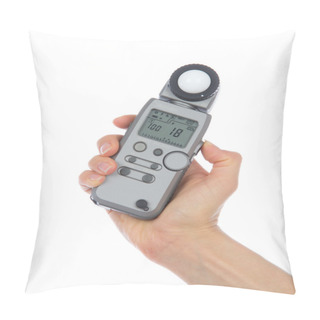 Personality  Light Flash Meter In Hand Isolated Pillow Covers