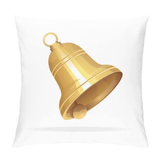 Personality  Golden Christmas Bell On White Background Pillow Covers