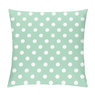 Personality  Polka Dots On Mint Green Background Retro Seamless Vector Pattern Pillow Covers