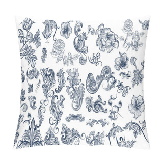 Personality  Collection Of Vector Calligraphic Flourishes And Swirls Pillow Covers