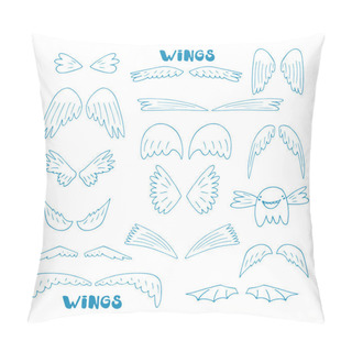 Personality  Hand Drawn Doodle Wings Collection Pillow Covers