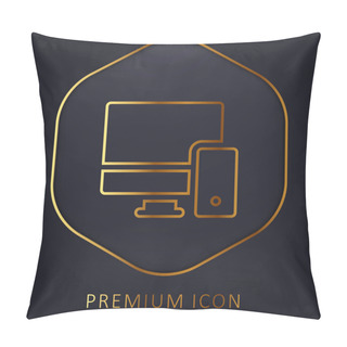 Personality  Adaptive Golden Line Premium Logo Or Icon Pillow Covers