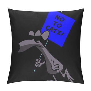Personality  Cartoon Mouse Protesting Cats Pillow Covers