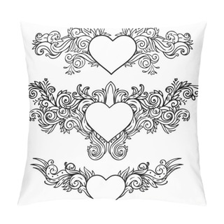 Personality  Abstract Hearts, Swirls Sketchy Pillow Covers