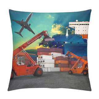 Personality  Ship Yard  Logistic By Land Transport And Air Plane Use For Tran Pillow Covers