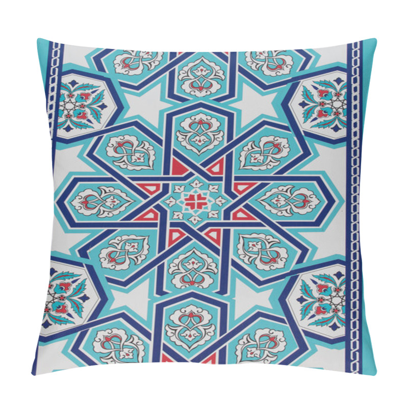 Personality  Handmade Turkish Blue Tiles on the wall in Istanbul City, Turkey pillow covers