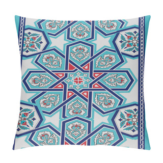 Personality  Handmade Turkish Blue Tiles On The Wall In Istanbul City, Turkey Pillow Covers