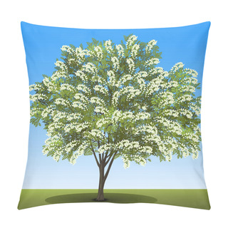 Personality  Detached Tree Acacia With Green Leaves And Flowers Pillow Covers