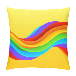 Personality  Bright 3D Rainbow Background, Summer Poster Template. Colorful Joyful Summer Invitation Banner Design. LGBT Rainbow Vector Illustration. Pillow Covers