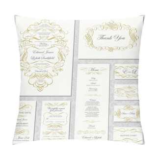Personality  Vector Gold Ornament Frame Set Pillow Covers