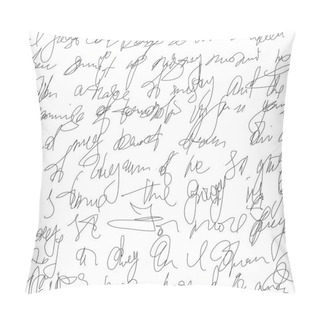 Personality  Seamless Pattern With Abstract Text Written By Hand Pillow Covers