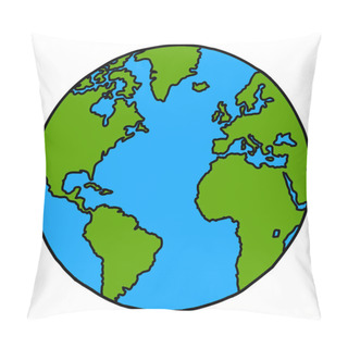 Personality  Planet Earth Hand Writing Cartoon. ( Credit : Nasa) Pillow Covers