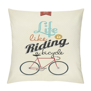 Personality  Retro Illustration Bicycle Pillow Covers