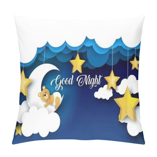 Personality  Sweet Dreams Vector Illustration In Paper Art Style Pillow Covers