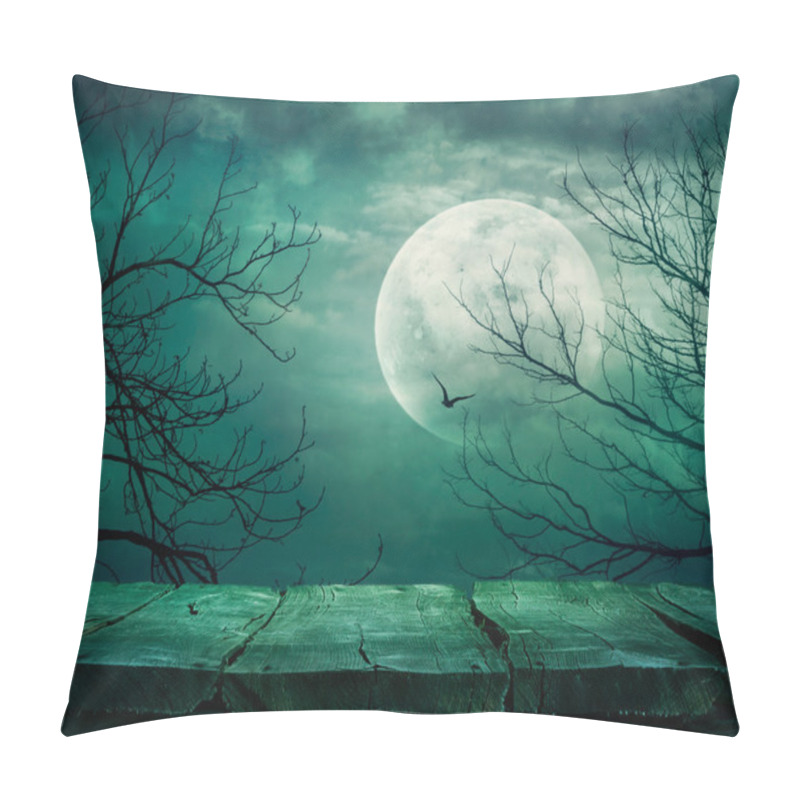 Personality  Halloween Background With Table Pillow Covers
