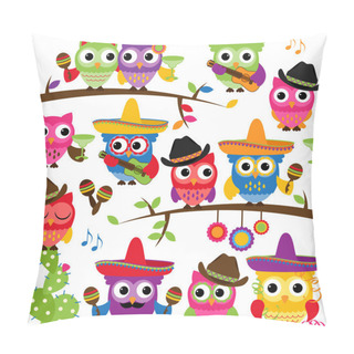 Personality  Cinco De Mayo Themed Collection Of Owls And Branches Pillow Covers