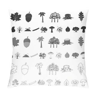 Personality  Forest And Nature Cartoon Icons In Set Collection For Design. Forest Life Vector Symbol Stock Web Illustration. Pillow Covers