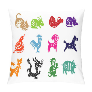 Personality  12 Animals Of Chinese Calendar Pillow Covers