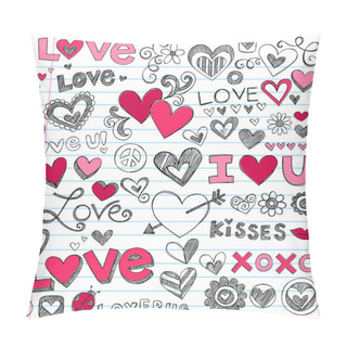 Personality  Valentine's Day Love And Hearts Sketchy Doodles Set Pillow Covers