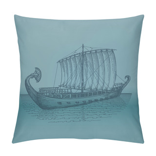Personality  Ship. Vector Format Pillow Covers