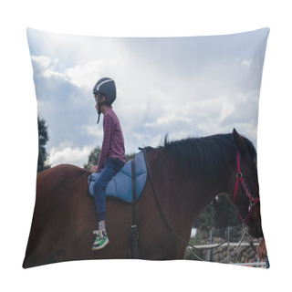 Personality  Child Riding Horse Backwards Pillow Covers