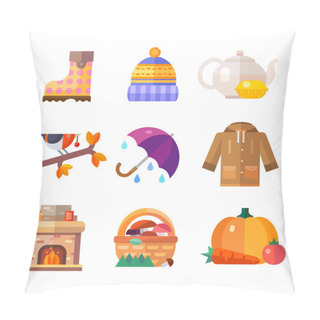 Personality  Autumn Symbols. Pillow Covers