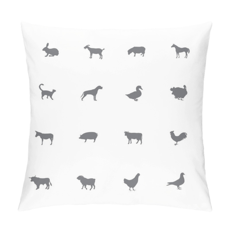 Personality  Farm animals icons set. pillow covers
