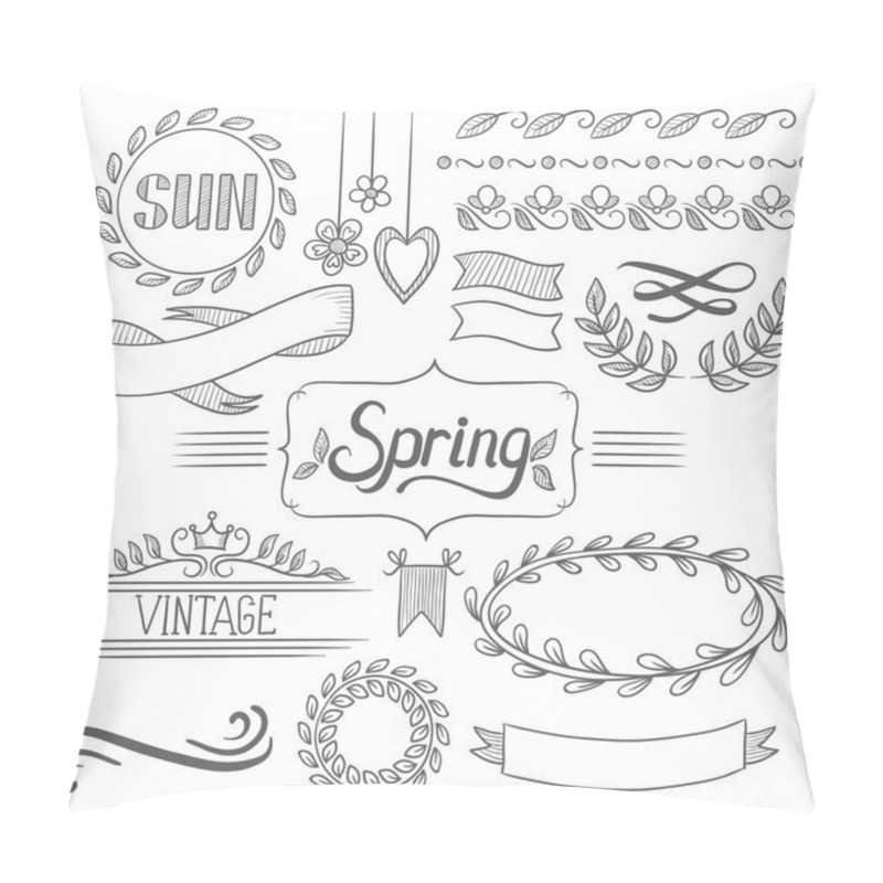 Personality  Set of spring ribbons and elements. pillow covers