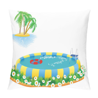 Personality  Outdoor Pool And Tropical Island Pillow Covers