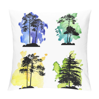Personality  Vector Set Of Conifer Trees Pillow Covers