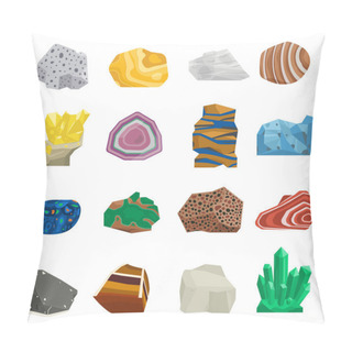 Personality  Mineral Stone Vector Set. Pillow Covers