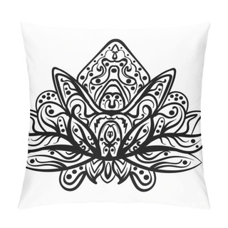 Personality  Vector Ornamental Lotus, Ethnic Zentangled Tattoo Pillow Covers