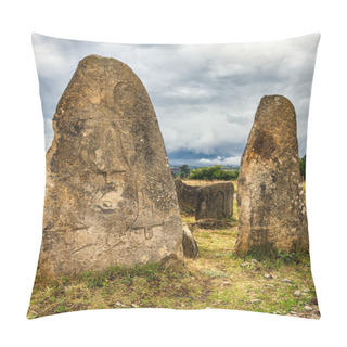 Personality  Megalithic Tiya Stone Pillars Near Addis Abbaba, Ethiopia Pillow Covers