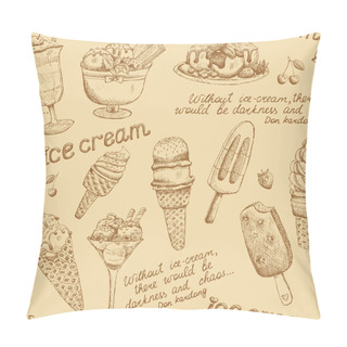 Personality  Ice Cream Vintage Pattern Pillow Covers