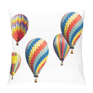 Personality  A Set Of Hot Air Balloons On White Pillow Covers