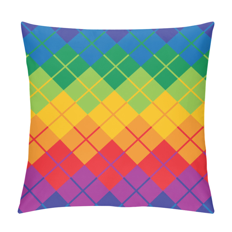 Personality  Rainbow Argyle Pattern Pillow Covers