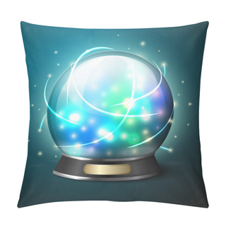 Personality  Vector Bright Glowing Crystal Ball For Fortune Tellers. Pillow Covers