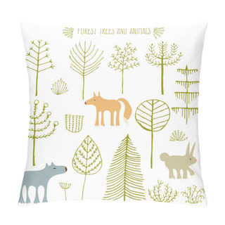Personality  Hand Drawn Forest Set Pillow Covers