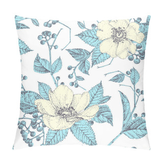 Personality  Seamless Pattern With White Flowers.  Pillow Covers