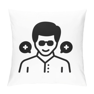 Personality  Black Solid Icon For Positive  Pillow Covers