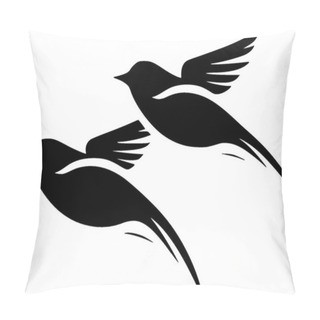 Personality  Birds - Minimalist And Flat Logo - Vector Illustration Pillow Covers