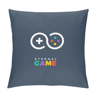 Personality  Vector Stylized Line Art Logo Of Gamepad. Gaming Concept. Game Company Logo Pillow Covers
