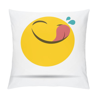 Personality  Isolated Hungry Emoticon In A Flat Design Pillow Covers
