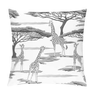 Personality  Seamless Pattern With Giraffe.  Vector Illustration. Pillow Covers