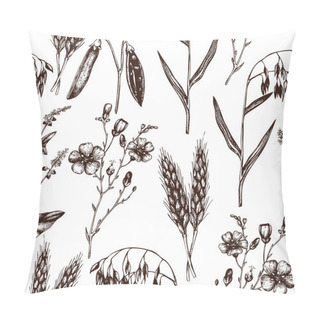 Personality  Seamless Pattern With Agriculture Plants Pillow Covers