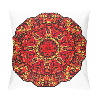 Personality  Flower Mandalas. Vintage Decorative Elements. Oriental Pattern, Vector Illustration. Islam, Arabic, Indian, Turkish, Pakistan, Chinese, Ottoman Motifs Pillow Covers