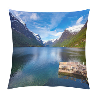 Personality  Lovatnet Lake Beautiful Nature Norway. Pillow Covers