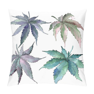 Personality  Cannabis Green Leaf. Leaf Plant Botanical Garden Floral Foliage. Pillow Covers