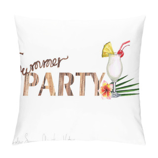 Personality  Summer Party - Vector Watercolor Clipart Pillow Covers